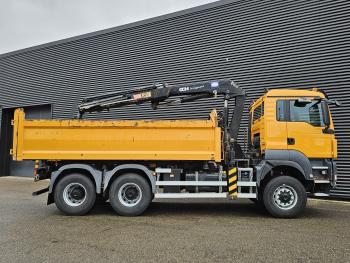 TGS 26.360 6X6 BB / HMF CRANE / 2 SIDE TIPPER